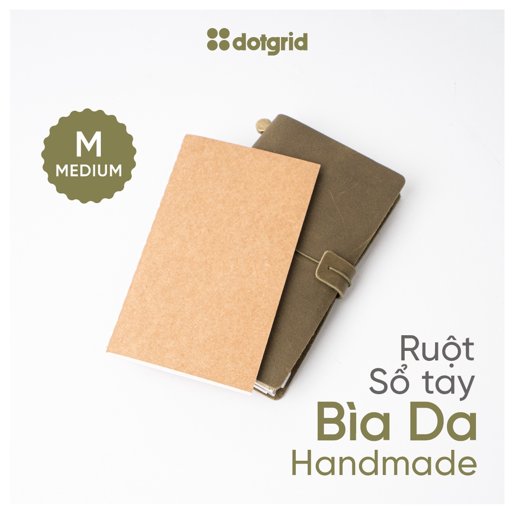 Ruột sổ tay bìa da Handmade Dot Grid size Medium - 100gsm - 4 loại ruột