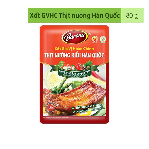 Xốt Gia Vị Hoàn Chỉnh Thịt Nướng Kiểu Hàn Quốc BARONA Gói 80g - Gia Vị Ướp Thịt Nướng Ngon Chuẩn Vị Không Cần Nêm Nếm