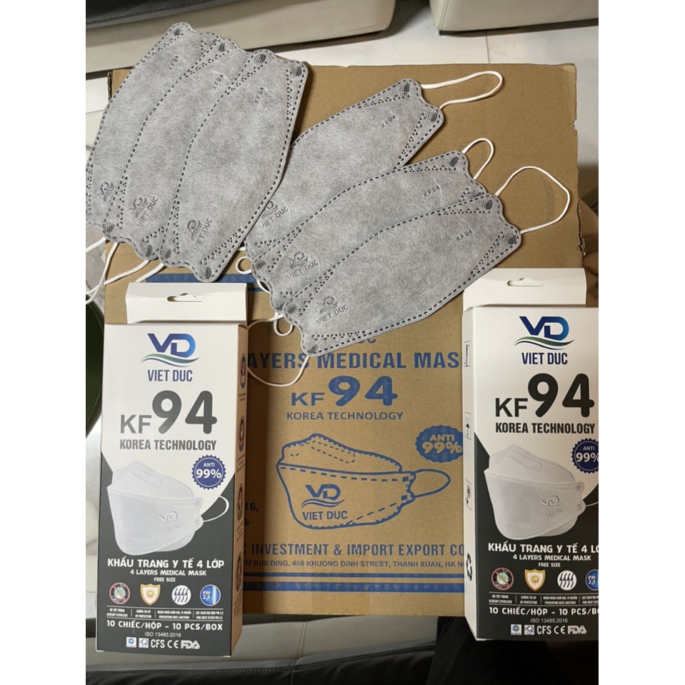 HỘP 10 CHIẾC Khẩu trang y tế KF94 Việt Đức