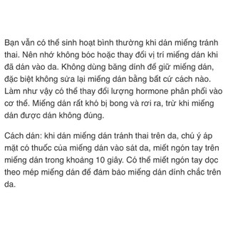 MIẾNG DÁN TRÁNH THAI EVRA THÁI LAN