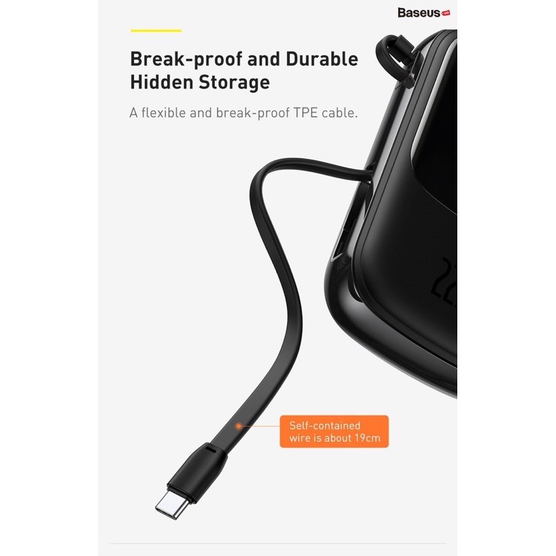 Pin sạc dự phòng Baseus Qpow Digital Display quick charging power bank 20000mAh 22.5W