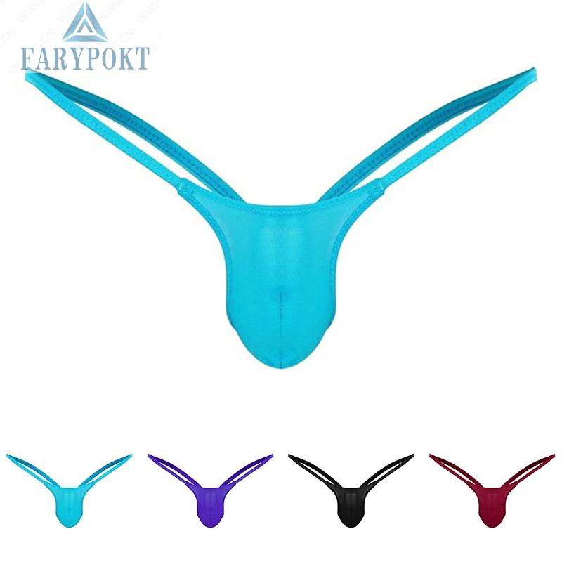 FATY~Men Underwear Solid T-back Thongs Breathable G-strings Knickers Underpants
