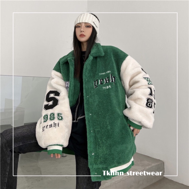 (VIDEO) TKLIHN Áo khoác BOMBER LÔNG CỪU ulzzang hot FASHIONITA 2021 phong cách HIP HOP đường phố KÈM 2 ẢNH THẬT CUỐI
