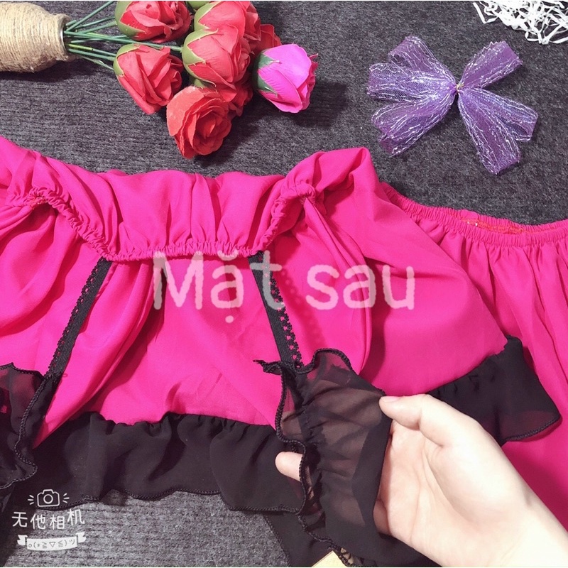 ❤️BIG SIZE❤️ Đồ Ngủ Sexy Nữ - Đồ Ngủ BigSize Voan Cánh Tiên Form 70Kg( ảnh và video thật)