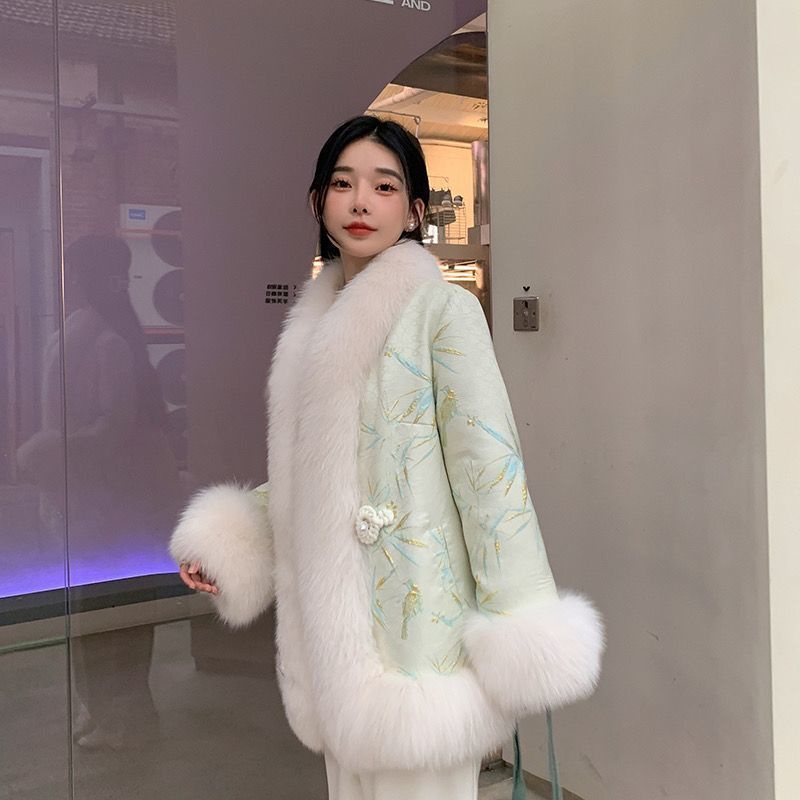 [Giao Ngay] Áo Khoác Lông Cáo Nhẹ Nhàng Truyền Thống Phong Cách Mori Sang Trọng