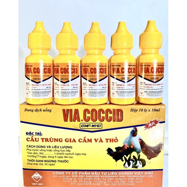 Chính Hãng Combo Via Coccid  Cầu-trùng-gia-cầm-thỏ