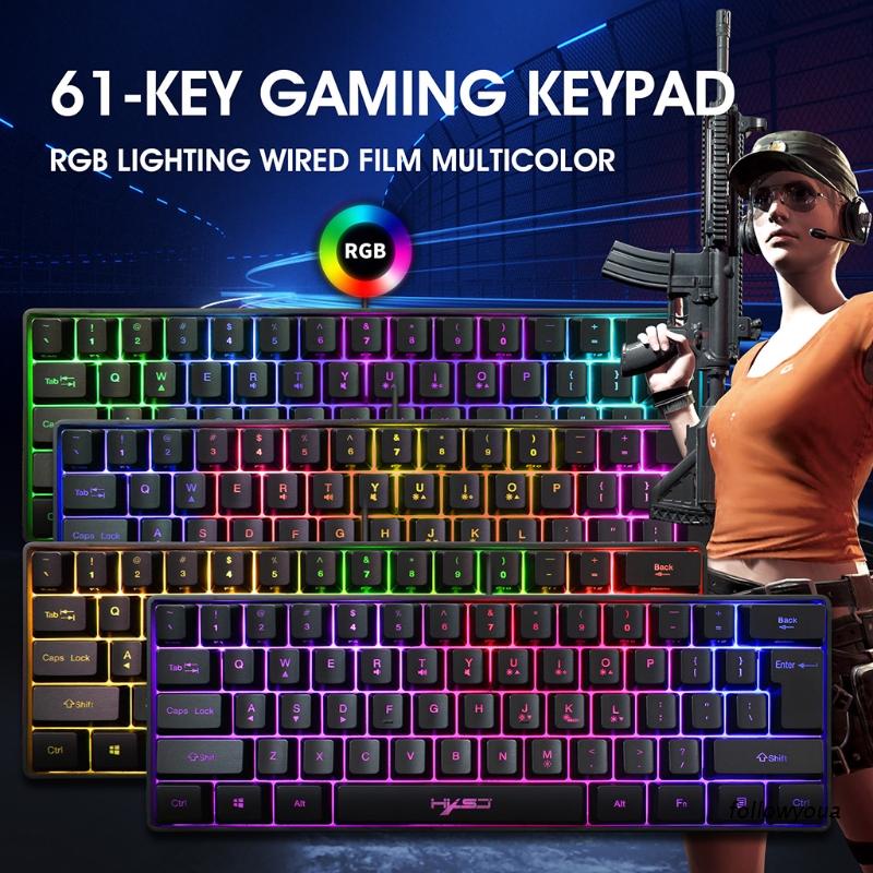 Bàn Phím Chơi Game Có Dây Fol V700 61 Phím RGB LED Nền Dành Cho Máy Tính