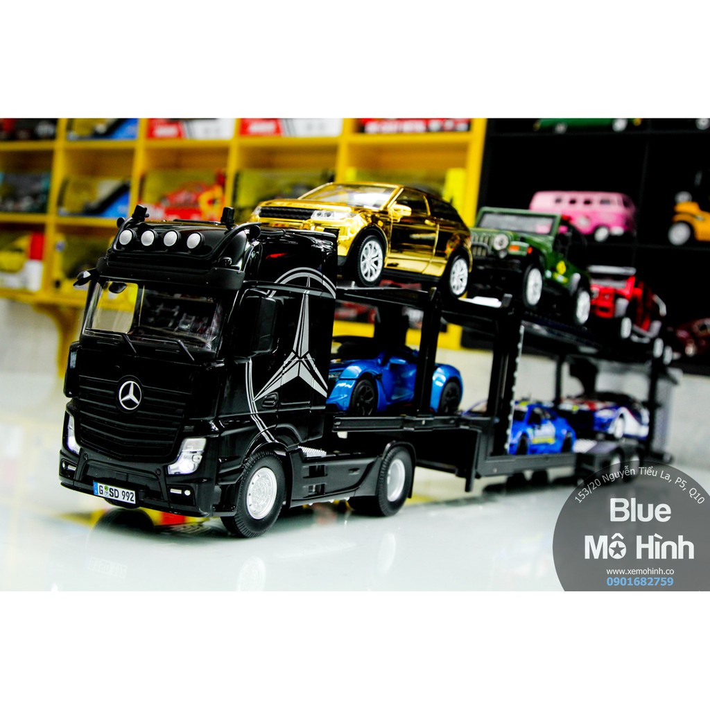 Blue mô hình | Xe mô hình container xe đầu kéo Mercedes Truck 1:32