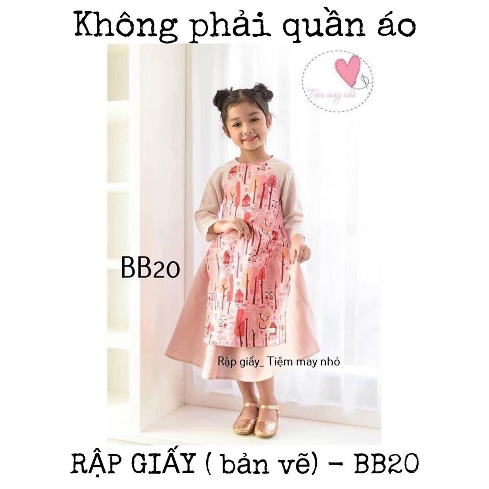 RẬP GIẤY( bản vẽ)_ BB20_ rập bộ đồ bé gái