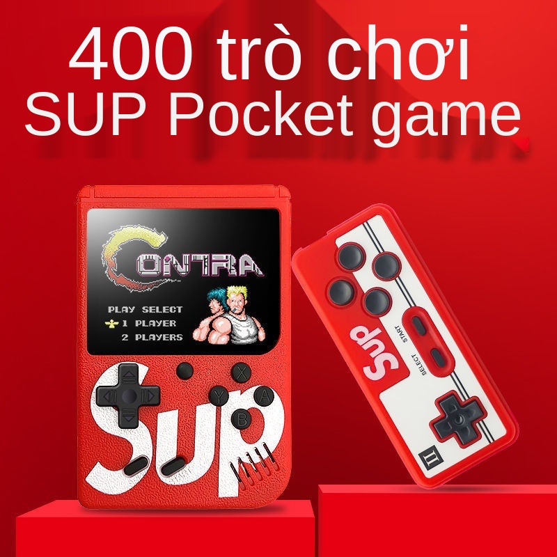 ✷☋Máy chơi game sup cầm tay 400 loại đôi sinh viên nhà nhỏ mini cổ điển hoài màu đỏ và trắng