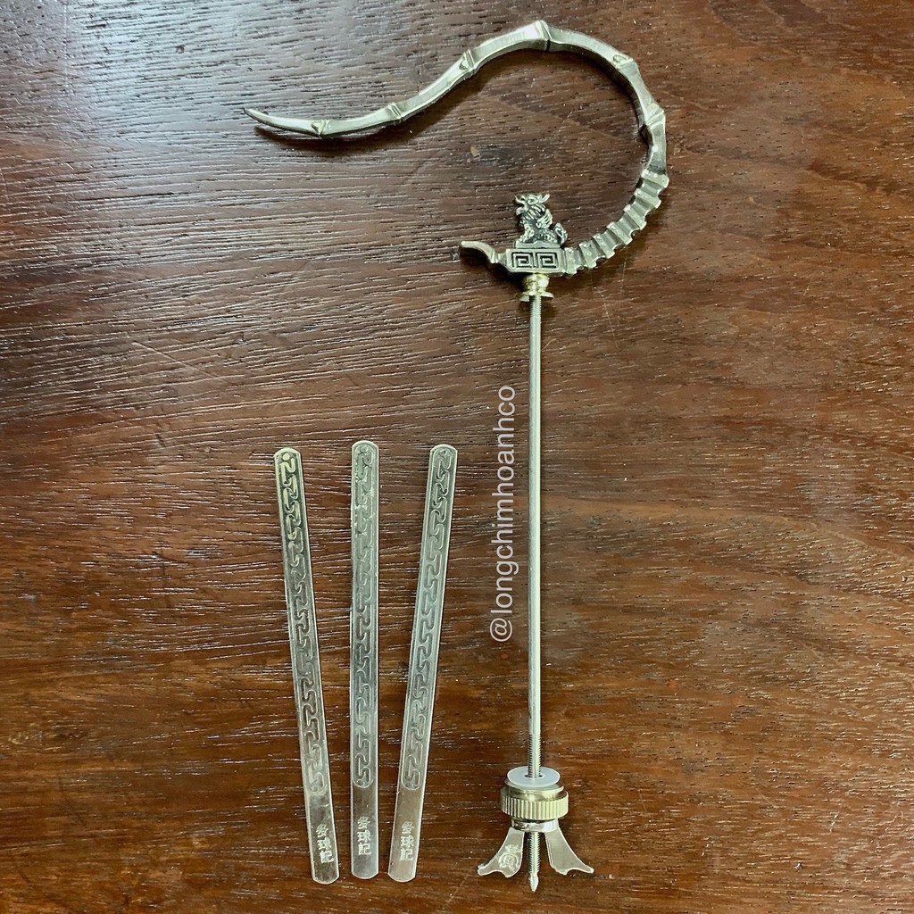 Bộ Móc Nẹp Kỳ Lân Triện Đồng Bạch Khuyên &amp; Đất