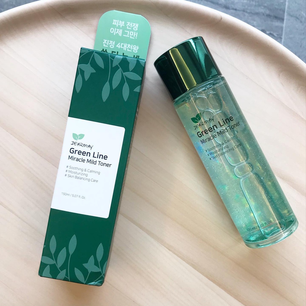 Nước Hoa Hồng Cấp Ẩm Hỗ Trợ Giảm Mụn Dearmay Green Liner Miracle Mild Toner