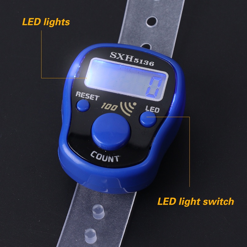 [Sunshine] Máy Đếm Bước Ngón Tay Hiển Thị Màn Hình Kỹ Thuật Số LCD Dạ Quang Chính Xác / Đếm Âm Thanh Phật Giáo