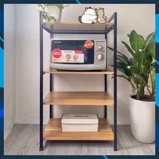Kệ lò vi sóng 4 tầng khung sắt - kệ bếp đa năng, kệ bếp đa năng gỗ mdf cao cấp