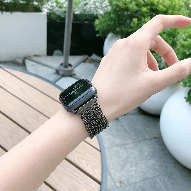 Dây Đeo Đồng Hồ Bằng Thép Không Gỉ Thời Trang Cho iwatch 8 7 6 5 SE 4 3 2 1 41mm 45mm 38mm 42mm44mm 40mm