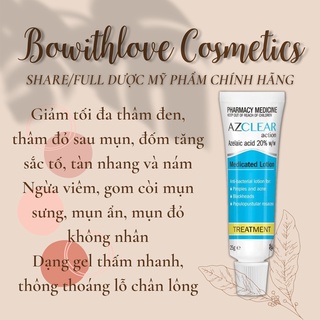 Kem giảm thâm sau mụn azclear úc 20% azelaic acid giảm mụn mờ thâm 25gram