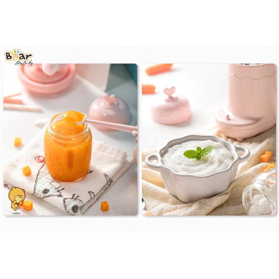 Máy xay 3 Cối Ăn Dặm cho bé Mini Đa Năng Cầm Tay Bear LLJ C04J1, sinh tố, xay hạt, hoa quả, thực phẩm, xay Thịt, BH 12Th