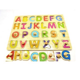 Đồ chơi gỗ bảng chữ cái in hoa có núm DG1-048