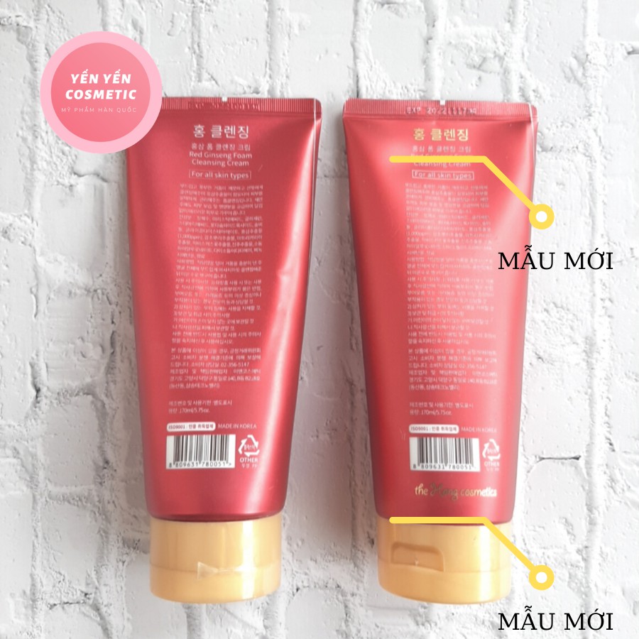 Sữa rửa mặt hồng sâm Hàn Quốc- Hong Cleansing 170ml  [ TẶNG MẶT NẠ ] | BigBuy360 - bigbuy360.vn