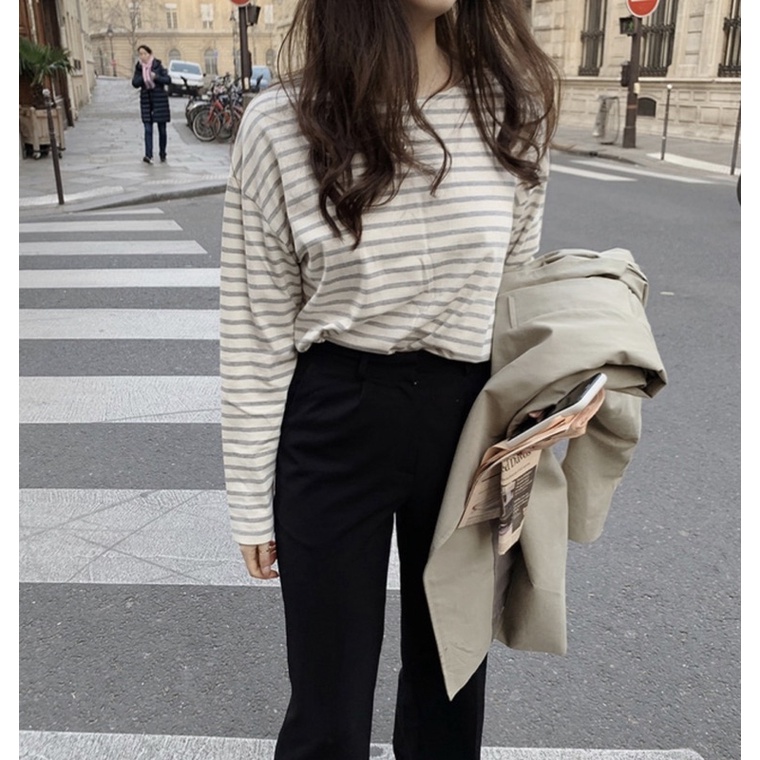 Áo thun tay dài sọc ngang Dear Stripe Tee - 2 màu
