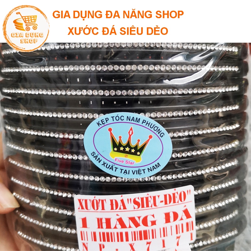 Cài tóc mái lược xước hai hàng đá siêu dẻo(không bao giờ gãy)