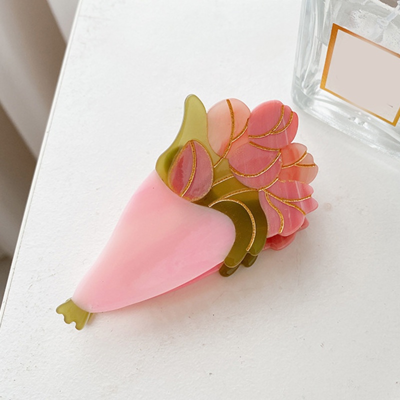 Kẹp Tóc Càng Cua Chống Trượt In Hoa Cổ Điển Cho Nữ