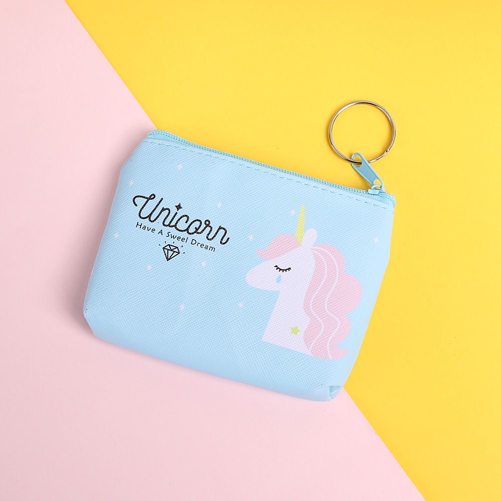Ví Đựng Tiền Xu/Chìa Khóa Họa Tiết Kỳ Lân Hoạt Hình Nhiều Màu Sắc