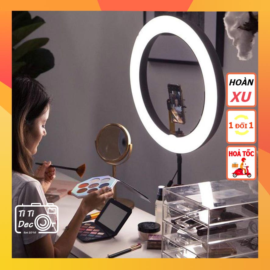 Đèn tròn livestream TiTi Decor đèn chụp ảnh tự sướng đèn selfie, đèn led chụp ảnh