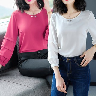 Mẫu Thời Trang Áo kiểu thời trang tay xếp tầng (M, L) - NH394K15