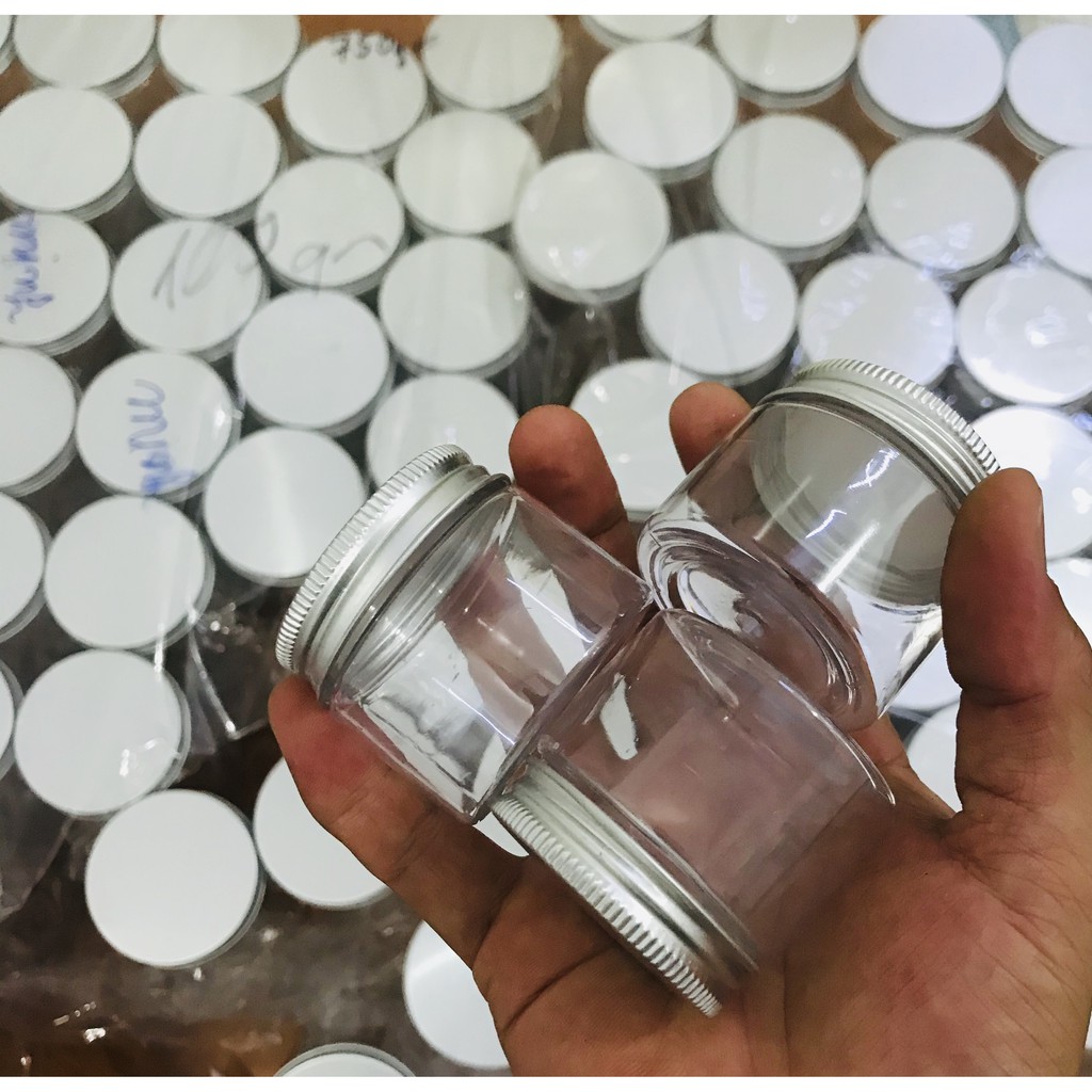 SET 10 HỦ PET 50GR - COMBO 10 HỦ NHỰA TRÒN DẸT NẮP NHÔM VÀNG / Bạc / NẤP ĐEN / trắng / TRONG SUỐT CHIẾT MỸ PHẨM , kem