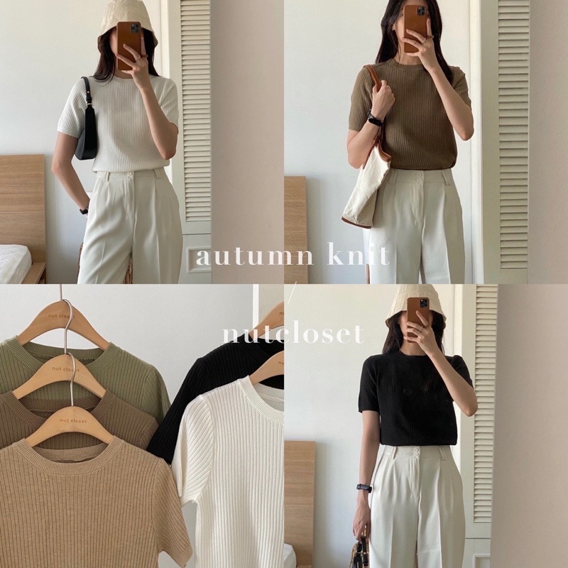 Áo len tăm dọc cộc tay | BigBuy360 - bigbuy360.vn