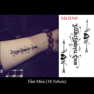 Xăm dán Tattoo chữ B360