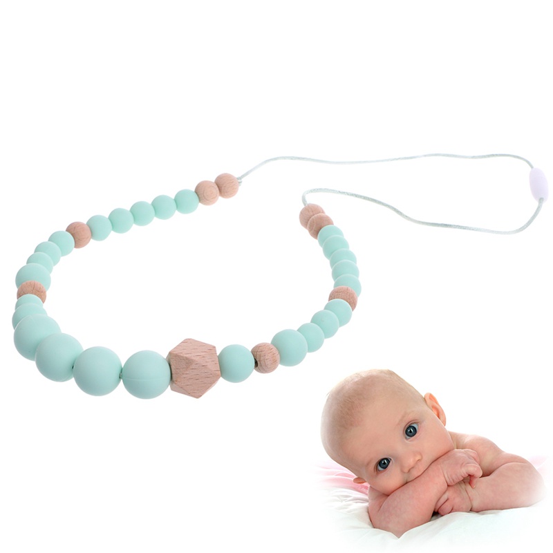 Vòng Cổ Chuỗi Hạt Dài Bằng Silicone Cấp Thực Phẩm Dành Cho Bé Mọc Răng