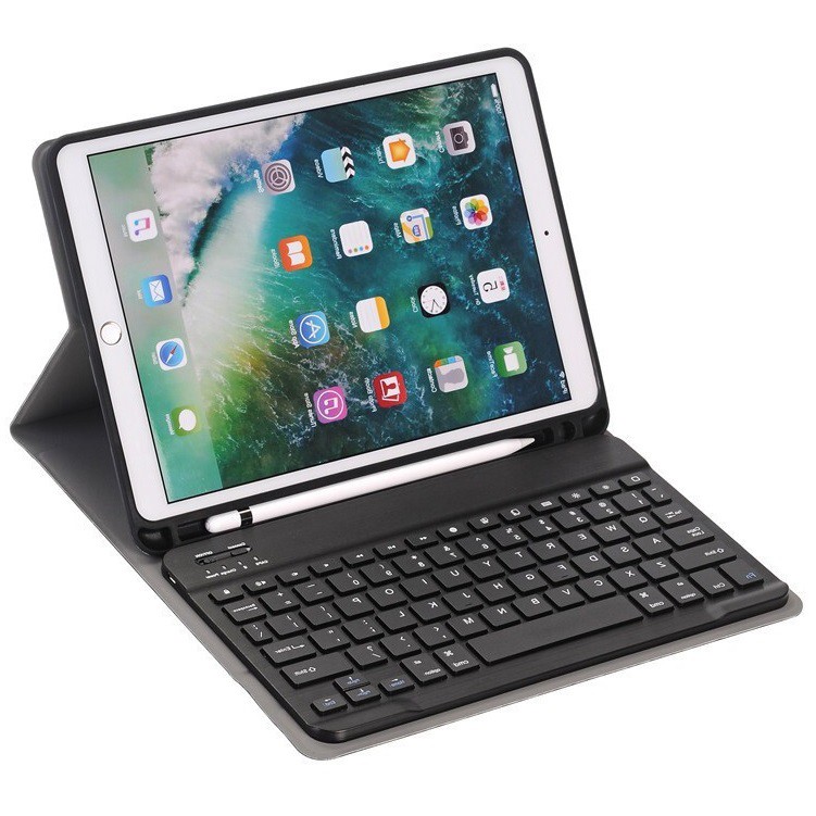 Bao da kèm bàn phím Bluetooth cho iPad Pro 11.0 inch 2020/2021/10.5/10.2/Gen 7/8/9.7/Air/Mini 1/2/3/4/5 có khay đựng bút