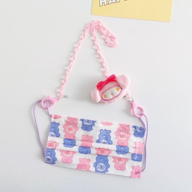 Dây đeo khẩu trang hình thú nhồi bông Gấu dâu dễ thương