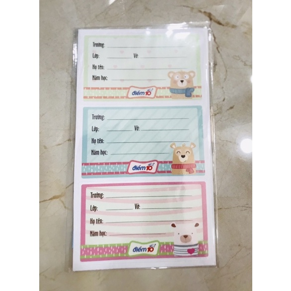 Nhãn vở TP-NBL01 4xấp (3cái/xấp)