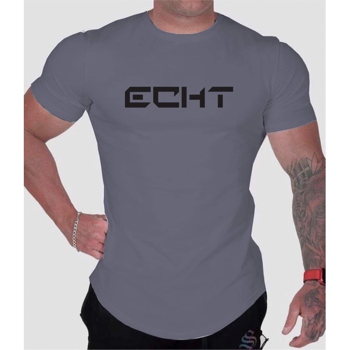 Áo Thun Thể Thao Nam Cổ Tròn Vạt Bầu Form ÔM Body ECHT