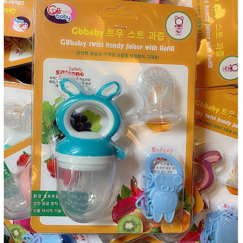 Túi nhai ăn dặm chống hóc 3 giai đoạn GB Baby Hàn Quốc kèm dây đeo cho bé