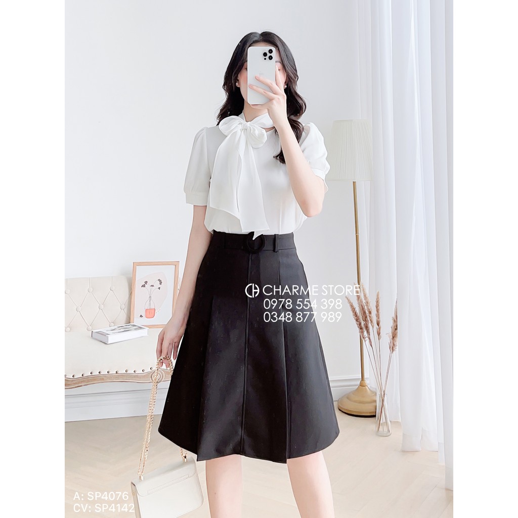 Chân váy dài 💃 Charme 💃 Chân váy công sở dài đến gối kèm đai đủ size S, M, L