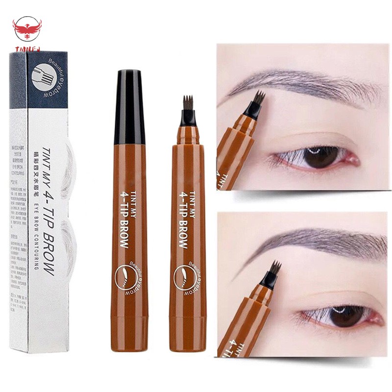 [Hàng mới về] Bút kẻ lông mày dạng phẩy sợi đầu 4 răng chống nước dành cho nữ