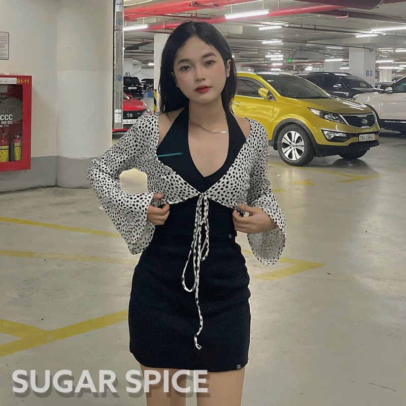 Áo Yếm Croptop Hai Dây Chất Vải Thun Gân SUGARSPICE - Cake Top