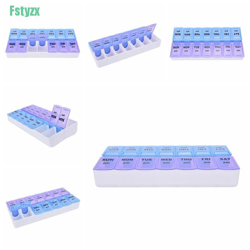 fstyzx 7 Day Weekly Pill Medicine Box Holder Storage Container Case Portable