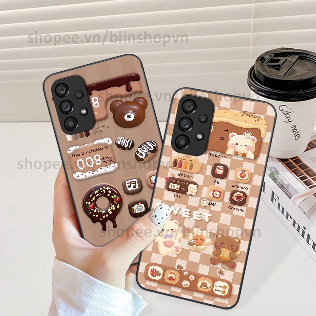 Ốp Samsung A13 / A23 / A53 in hình gấu chocolate kẹo ngọt siêu đẹp siêu xinh