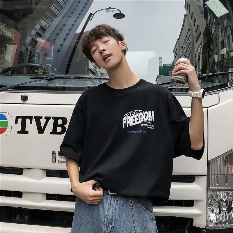 Áo Thun Ngắn Tay Form Rộng Phong Cách Năng Động Trẻ Trung Dành Cho Nam / Size M-8Xl