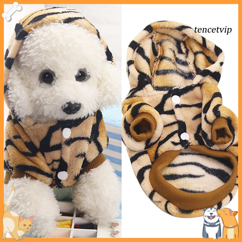 Áo hoodie giữ ấm mùa đông hình chú hổ dễ thương dành cho cún cưng