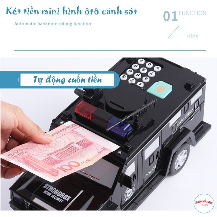 Két sắt đựng tiền mini mô hình ô tô cảnh sát siêu ngầu cao cấp