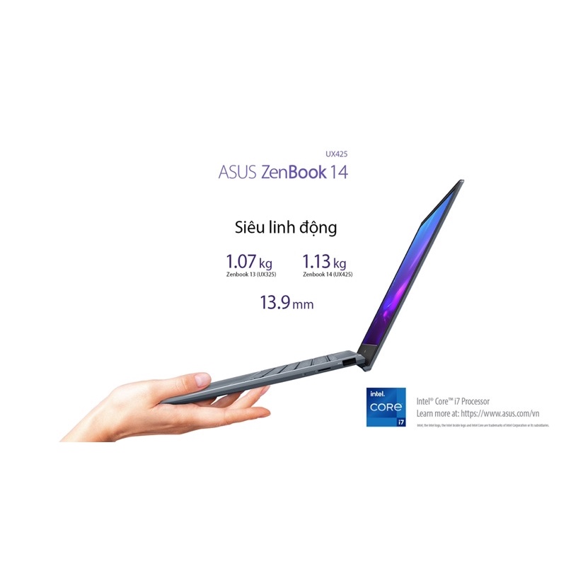 Laptop Asus Zenbook UX425EA Core i7-1165G7, 16gb ram, 512gb SSD, 14” Full HD