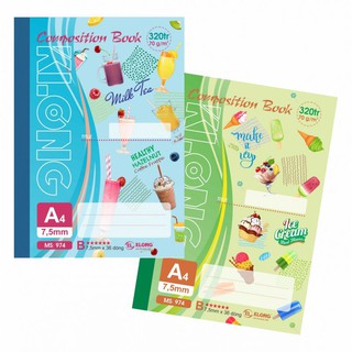 Sổ May Dán Gáy HS 320 Trang A4 Kẻ Lề 70/90 - Ms: 974