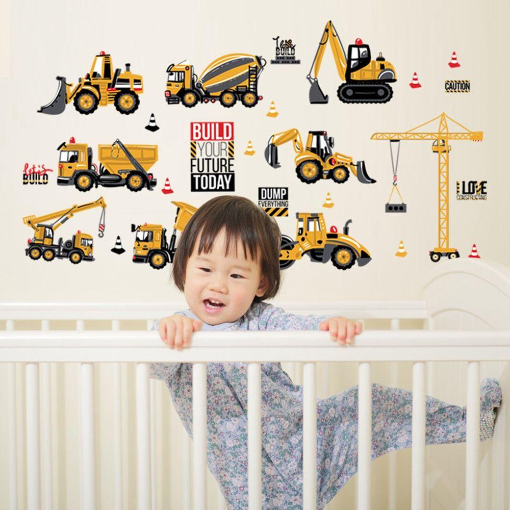 JARRED Miếng Dán Tường Hình Máy Kéo Chống Nước Có Thể Tháo Gỡ Trang Trí Phòng Ngủ Cho Bé