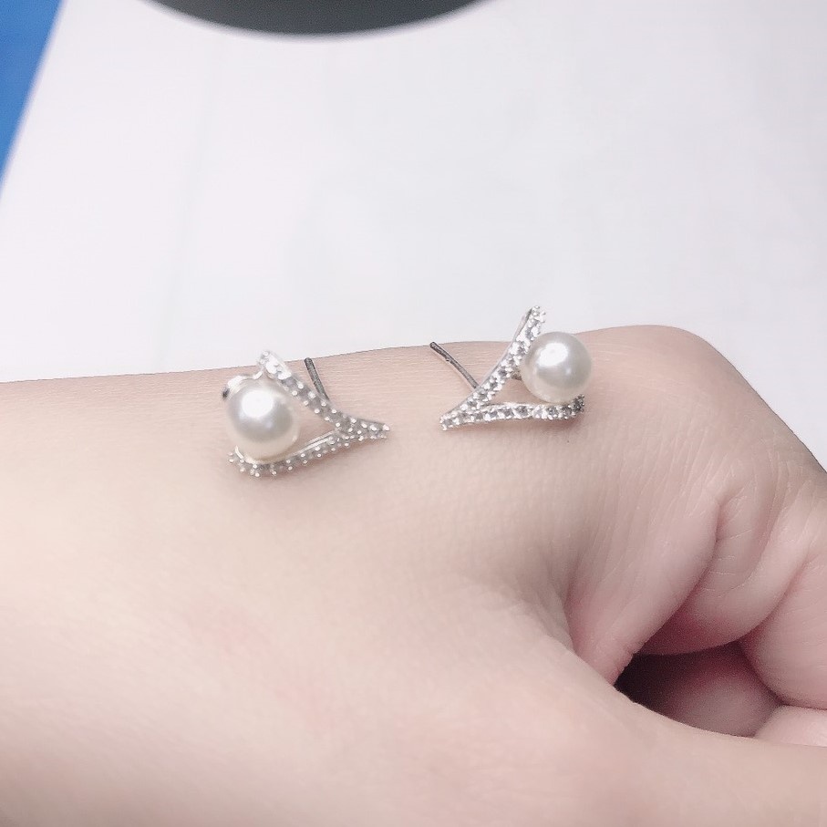 Bông tai bạc nữ đính đá thời trang K028, Chất liệu bạc cao cấp - Trang sức bạc Evasilver